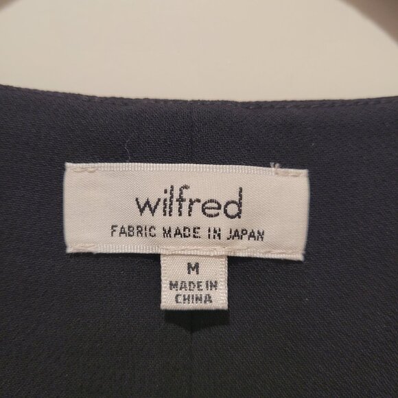 Aritzia Wilfred Dauphine Crop Top V neck Black M Medium - Picture 5 of 7